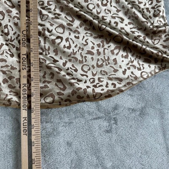 Mystree Velvet Tank Top Women Extra Large Beige Animal Print Lace Trim Y2K - Picture 8 of 8